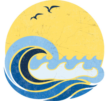 Sun and beach wave t-shirt - TenStickers