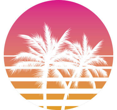 Sunset and palmtrees Vintage t-shirt - TenStickers