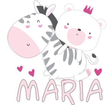 Dětské tričko zebra a medvěd jméno dětské - TenStickers