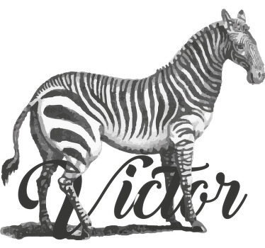 Camiseta de cebra con nombre  - TenVinilo