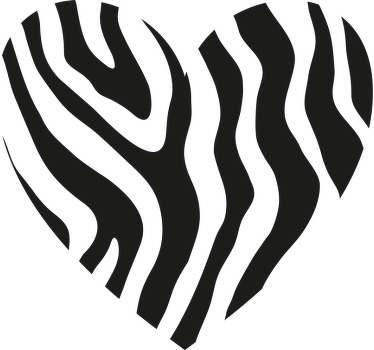 Zebra desenli kalpli t-shirt - TenStickers