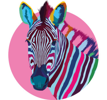 Colourful Pop Art Zebra T-Shirt - TenStickers