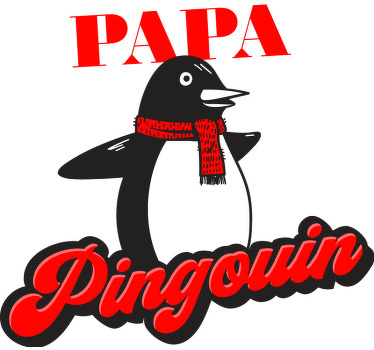 Tee shirt fete des peres Papa pinguin - TenStickers