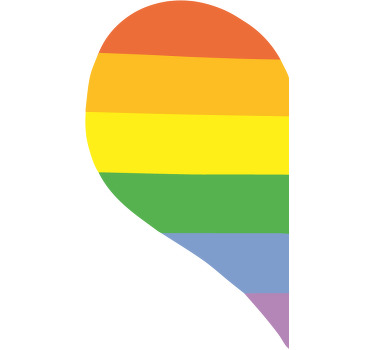 Camisetas parejas Corazon arcoiris - TenVinilo