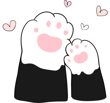 Tee shirt enfant Patte de chat grande et petite - TenStickers