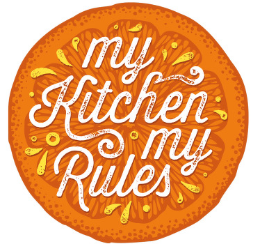 Oransje, håndtegn, kjøkken, skjorte, design - Tenstickers