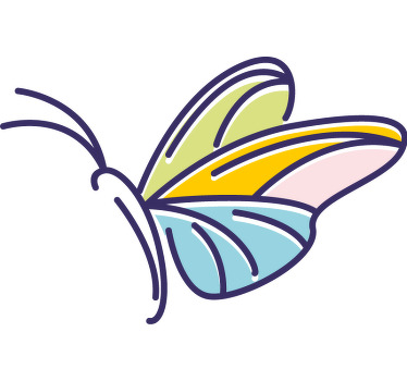 Camiseta infantil Mariposa minimalista colorida - TenVinilo