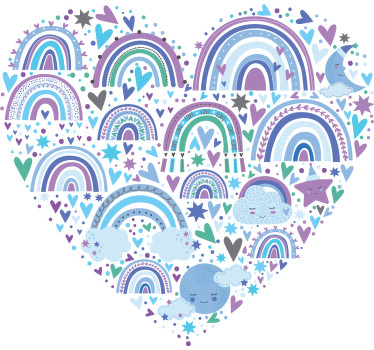 Dětské tričko duhové srdce - TenStickers