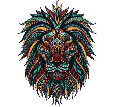 Colorful lion head tee t-shirt - TenStickers