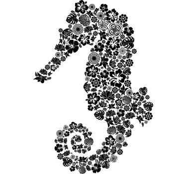 çiçek deniz atı özel t-shirt - TenStickers