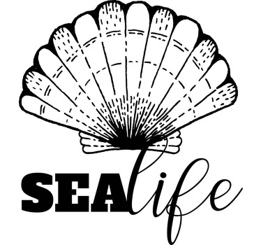 Deniz yaşamı ve deniz kabukları özel tişört - TenStickers