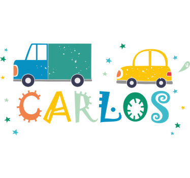 Custom colorful vehicles kids t-shirt - TenStickers