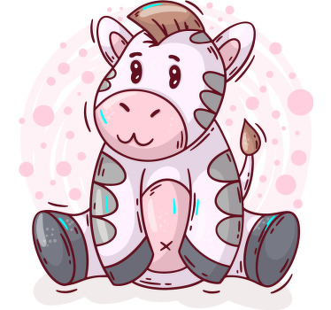 Zebra çizim bebek tişörtü - TenStickers