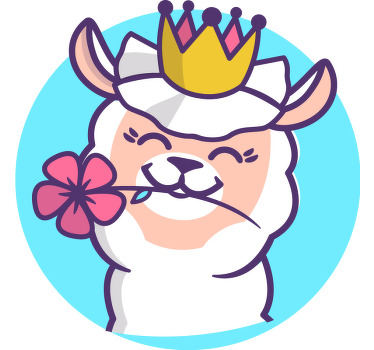 Alpaka çiçek taçlı çocuk t-shirt - TenStickers