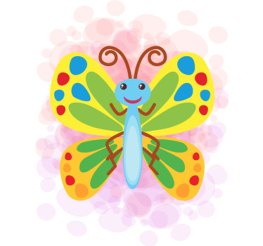 Kelebek suluboya çocuk t-shirt - TenStickers