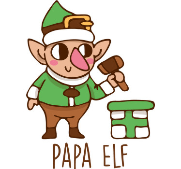 Slavnostní motiv papa elf Vánoční tričko - TenStickers