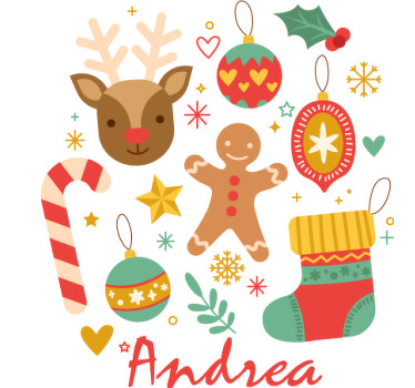 T-shirtde natal de rena personalizada - TenStickers