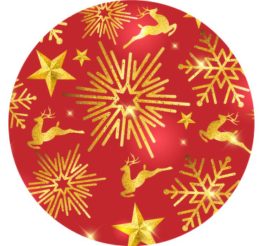 Røde reinsdyrstjerner t-skjorte jul - Tenstickers