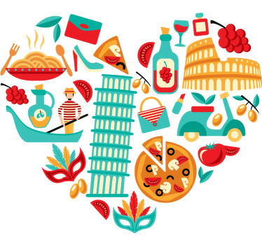 Italské vlastní tričko ve tvaru srdce - TenStickers