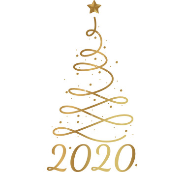 Juletræ med årstrøje - TenStickers