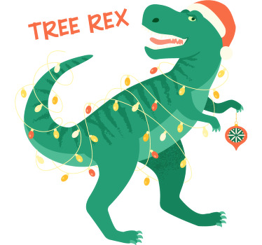 Tree-Rex Christmas t shirt - TenStickers