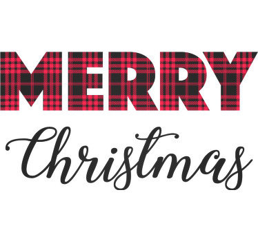 Merry Christmas Tartan Christmas t- shirt - TenStickers