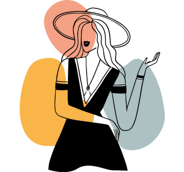 Abstract geometric woman t-shirt - TenStickers