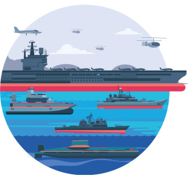 Båtar navy tecknad t-shirt - Tenstickers