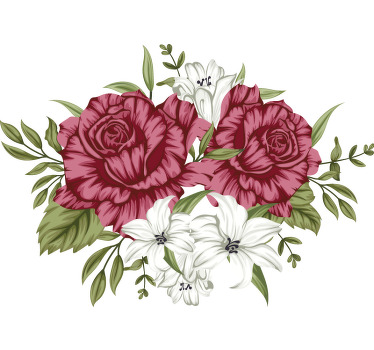 Majica crveno obojeno cvijeće po mjeri - TenStickers