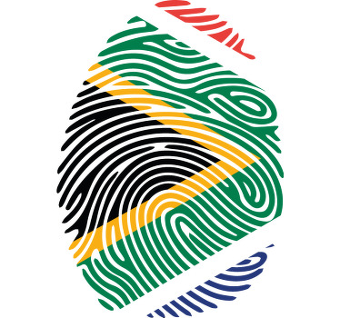 South African flag finger print custom t-shirt - TenStickers