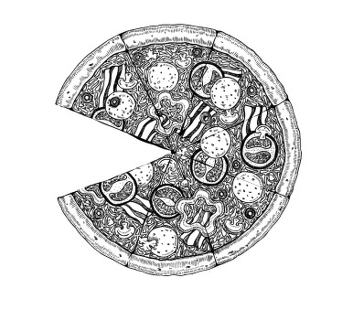 Pizza slices Couple t shirts - TenStickers