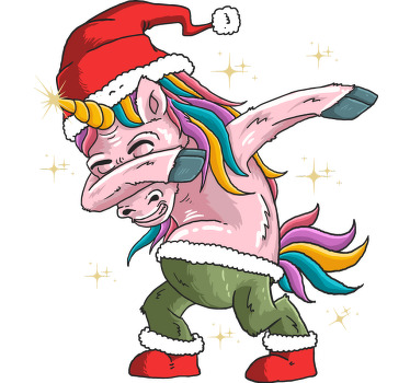 Dabbing Christmas unicorn shirt - TenStickers