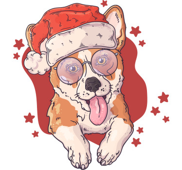 Christmas dog face t shirt - TenStickers