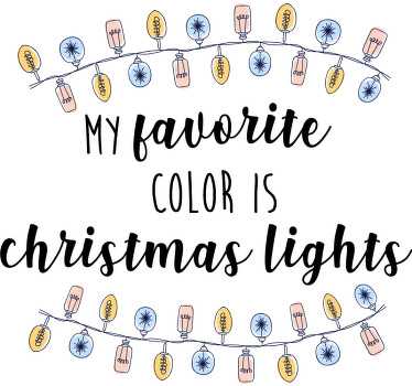Christmas lights text Christmas shirt - TenStickers