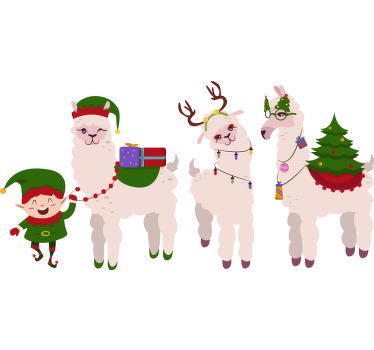 Festive Llama Christmas shirt - TenStickers