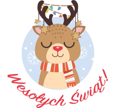 Koszulka świąteczna słodki renifer - TenStickers