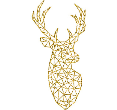 Gull geometrisk rein t-skjorte jul - Tenstickers