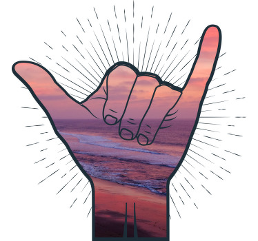 Shaka hand med havet anpassad t-shirt - Tenstickers