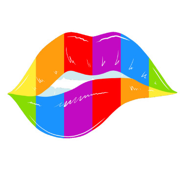 Flerfarvet læber tilpasset t-shirt - TenStickers