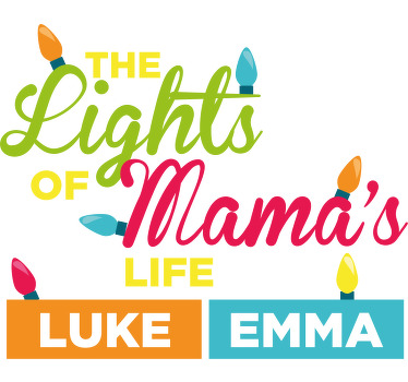 T-shirtde natal com luzes da mamãe personalizada - TenStickers