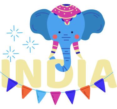 India cute elephant Kids t-shirt - TenStickers