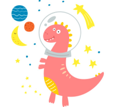 Uzayda dinozor çocuklar t-shirt - TenStickers