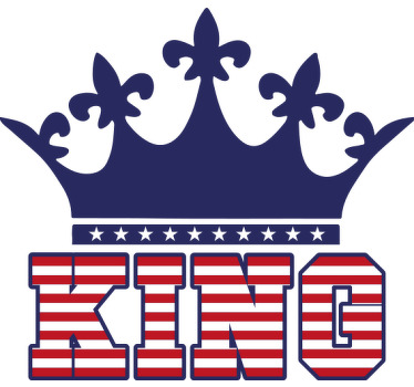 King Queen with US flag Couple t shirts - TenStickers