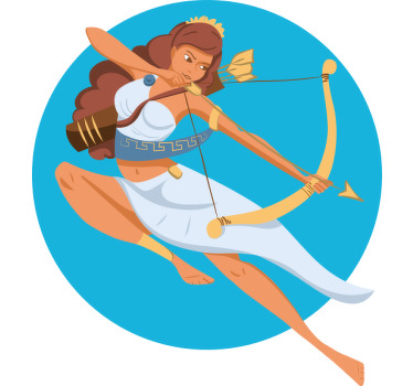 κινούμενα σχέδια artemis ελληνική θεά παιδικό μπλουζάκι - TenStickers