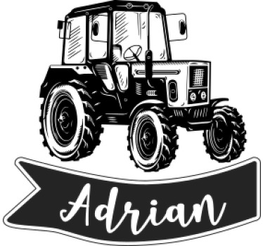 Cool tractor with name Kids t-shirt - TenStickers