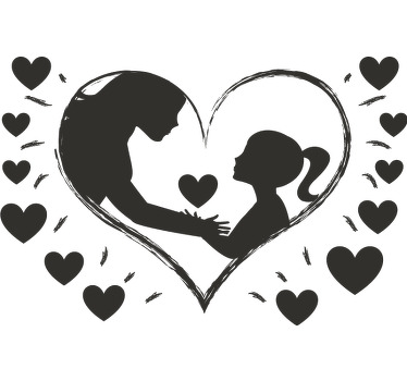 A little girl giving a heart  Mothers day shirt - TenStickers