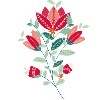 Lehçe kırmızı haşhaş kompozisyon özel tişört - TenStickers