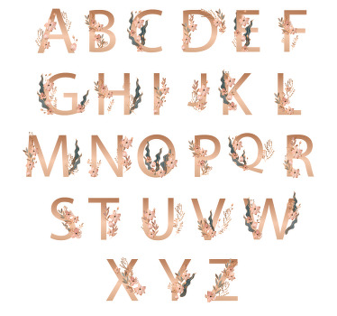 çiçek tasarımı özel t-shirt ile mektup - TenStickers