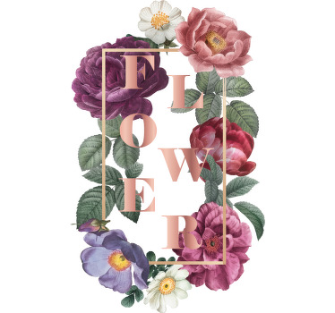 T-shirt typographie florale personnalisée - TenStickers