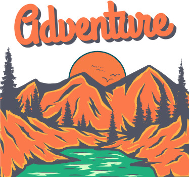 T-shirt personalizada da cena da aventura na natureza - TenStickers